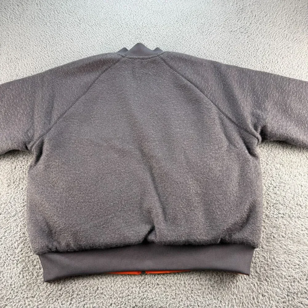 Adidas Reversible Superstar Bomber Jacket Mens Large Grey Orange Originals Loose